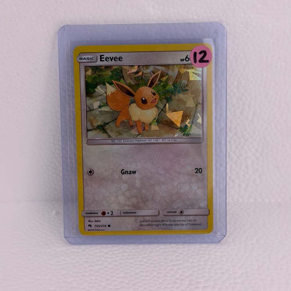 Pokémon Sun & Moon Lost Thunder Eevee 155/214 Cracked Ice Holo Deck Exclusive